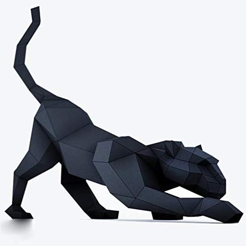 WLL-DP Черна Пантера Форма на Хартиена Занаят, Ръчно изработени Оригами Пъзел игра направи си САМ Хартиена Играчка Изкуство е Геометрично Декорация на Дома, 3D Хартиен