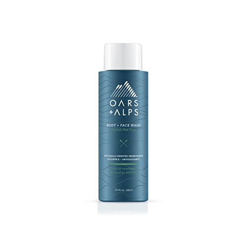 Oars + Alps Мъжки Овлажняващ средство за измиване на лице и тяло, продукти За грижа за кожата с витамин е и антиоксиданти, Без сулфати, Fresh Ocean Splash, 1 Опаковка