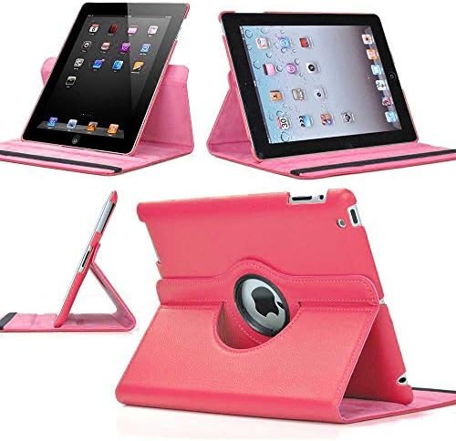 Калъф Zeox® за iPad 2, въртящи се на 360 градуса (светло розово): Закопчалка на капака-том, многоугловая вертикална