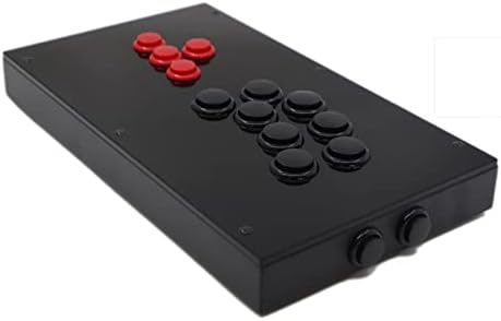 F2-PS Всички бутони Аркада Джойстици Гейм контролер за гейм конзолата PS5/PS4/PS3/PC Джойстик (Размер: Червен черен)