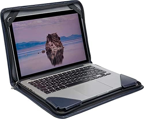 Син кожен калъф-месинджър за лаптоп Broonel - Съвместим с LG Грам 17Z990