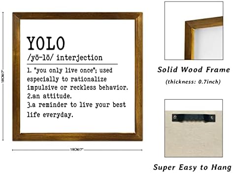 Определение YOLO Дървени Табели Мотивационни Цитати Дървена Табела Знак Речник на Произведения на изкуството