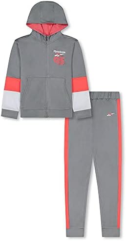 Спортен костюм Reebok за момчета от 2 теми, комплект дрехи - Hoody с качулка с цип + Удобни спортни панталони за джогинг