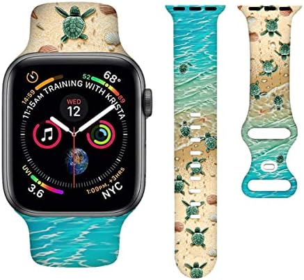 BACDOILQ Годишният Каишка За часовник Тропическа Палма Морска Костенурка Въжета за умни часовници Гривна е Съвместим