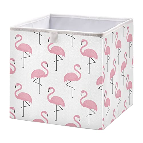Кутия за съхранение на кубчета с Фламинго, Сгъваеми кутии за съхранение, Водоустойчив кош за играчки, Органайзер
