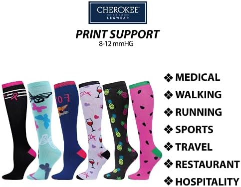 Дамски чорапи с подкрепата 12 мм hg.календар. Cherokee Printsupport, Един Размер, Pineapple Express