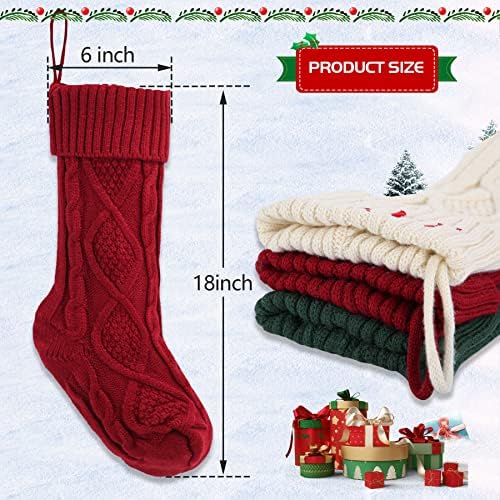 MOSTOP Персонализирани Възли Коледни Чорапи с Потребителски Име, 18-Инчов Голям Коледен Отглеждане на Деца, Семейно