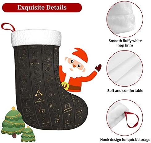 Коледни Чорапи YILEQUAN 18 Инча, Класически Чорапи с Древнеегипетским символ на тях, Класически Чорапи за Семейна Почивка, Украса за Коледното Парти