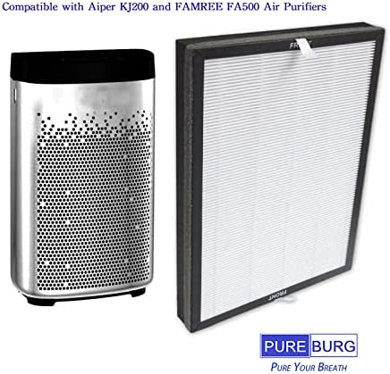 PUREBURG 2 Комплекта сменяеми HEPA-филтри, 2 В 1, съвместими с воздухоочистителями Aiper KJ200 и FAMREE FA500