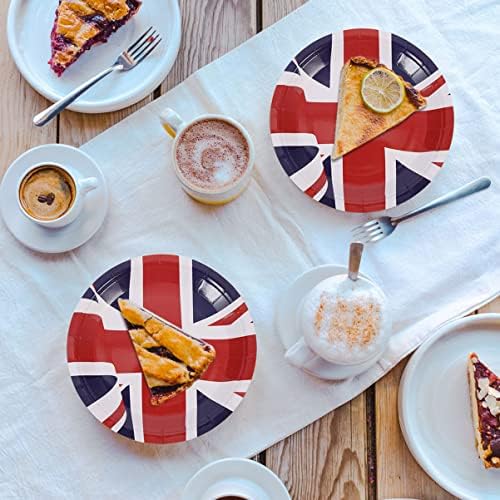 VALICLUD 16 бр. Хартиена Наместници Чиния за Британския Торта С Флага за Хранене, Дизайнерски Чинии, Еднократно Декор,