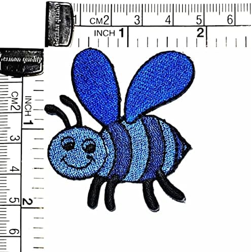 Kleenplus 3 бр. Мультяшные детски малки насекоми, синя пчела, железни ивици, дейности, бродирани логото, дрехи,