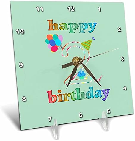 3дРоза от 2-ри рожден ден торта със свещ, балони, шапка, цветни настолни часовници (dc_352169_1)