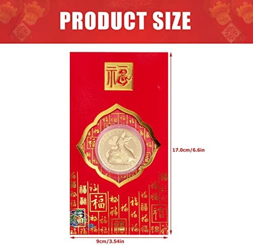 Sosoport Паричен Торба с Пари Чанта 6шт Китайската Нова Година Червени Пликове Зодиакални Заек Червени Пакети Коледни Аксесоари