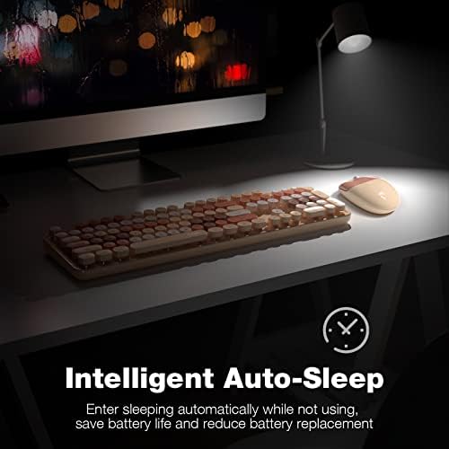 Комбинирана Безжична клавиатура и мишка, в пълен размер, компютър MOWUX Colorful, 2,4 G, Щепсела и да играе,