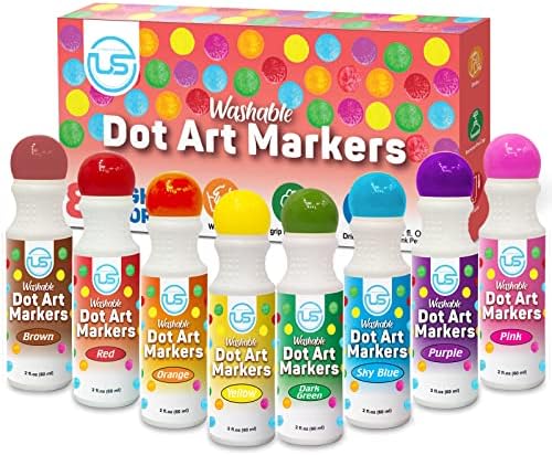 Открий Маркери |Бинго-Мажат | Миещи 8 Цвята Точка Маркери за бебета и деца на точки Арт. Декоративно-приложни изкуства