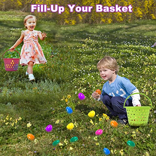 Великденски кошници за деца, В комплект Великденски трева, яйца и Великденски картички, Пластмасови Великден