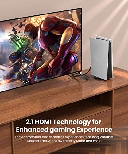 Кабел HDMI 10 метра, кабел sweguard 8K HDMI 2.1 с ултра висока скорост 48 gbps, HDMI кабел в найлонов оплетке 8K при 60 Hz и 4K при 120 Hz, DTS: X eARC HDCP 2.2 и 2.3, HDR10 Dolby Съвместим с Roku TV / PS5/PS4/Xbox/ HDTV / Blu-