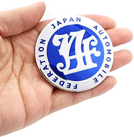 KKY-най-Добрият 4шт 2,2 /56 мм 3D на Японската Автомобилна Федерация JDM Логото на JAF Централни Капачки за Джанти Стикер Метална Емблема на Иконата Авто Стикер Стикер (син)