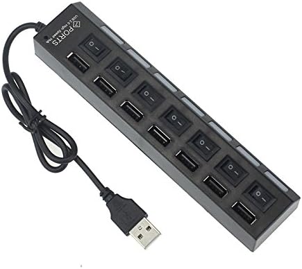 7-портов USB хъб | Разширяване на възможностите за свързване на вашия компютър с помощта на този 7-пристанищен USB-хъб с превключвател за включване / изключване и led