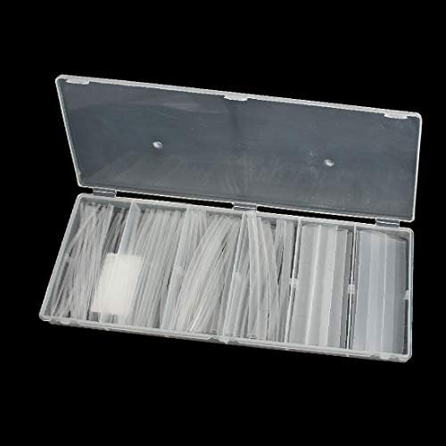 X-DREE 2:1 Комплекти термоусадочных тръби с метална намотка, cable ръкави 6 размери, прозрачни с кутия 100 бр. (2: 1 guaina