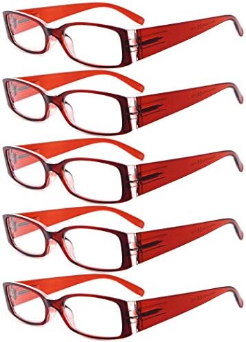 Eyekepper 5 Чифта Очила за четене за Жени + Очила за четене в Червената рамка 1,75