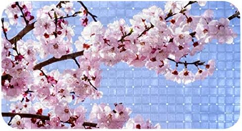 Постелки за баня Sakura Pink Tree с противоскользящими ивици-Издънка със силен припадък за бебета, малки деца и цялото семейство (26,9x14,7 инча)