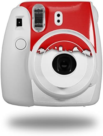 WraptorSkinz Стикер на кожата, която е съвместима с камера Fujifilm Mini 8, Скъсани цвят, червено, бяло (камерата в комплекта не са включени)