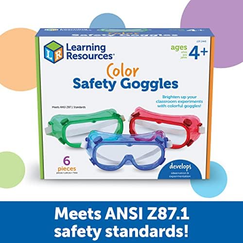Учебни материали Цветни Защитни очила - 6 броя, пособия за класната стая от 4 години, са идеални за научни експерименти