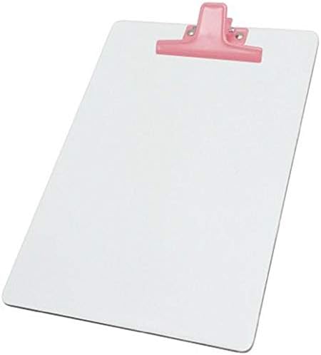 Бял клипборда Acrimet писмо Размер A4 (13 x 9 1/16 ) Премиум Металната скоба (фазер) (розово скоба) (6 опаковки)