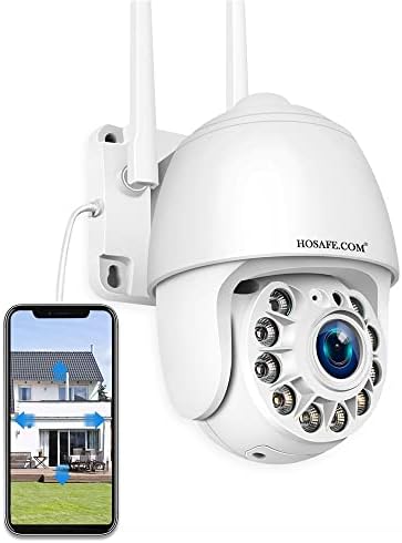 ХОСАФЕ.COM-Камера за домашна сигурност, Външен Wi-Fi, Подключаемая система за видеонаблюдение 24/7, Прожектор за Нощно виждане, Детекция на движение на човека, Автоматич?