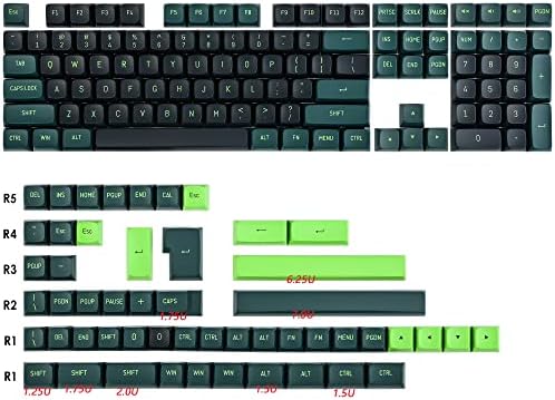 Mosptnspg 160 Флуоресцентно-Зелената Група Капачки за всички клавиши, профил CSA Персонализирани Капачки за комбинации PBT Double Shot ANSI Keyboard Layout за превключватели Cherry /Gatron MX Ме