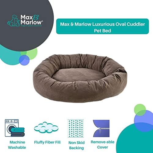 Max & Marlow Луксозна Овални Легло за домашни любимци Cuddler на висока Лигавицата Тъмно сив, XXL