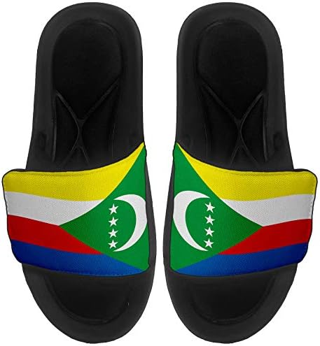 Най-сандали с амортизация ExpressItBest/Джапанки за мъже, жени и младежи - Флаг Коморски острови (Comorian) - Флаг Коморски