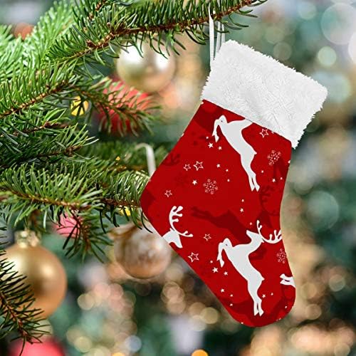 Коледни Чорапи ALAZA, Коледни Елени, Класически Персонализирани Малки Декорации за Отглеждане за Семейни празници, Определени