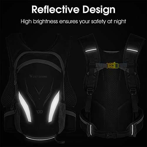 Abaodam 1 Комплект Раница за Езда на открито, Спортна чанта Със Светлоотразителен Дизайн, Практично чанта (черна)
