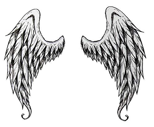 Временни татуировки с големи крила на Ангел (2 опаковки) | Безопасни за кожа | ПРОИЗВЕДЕНО В САЩ | са Заснети от