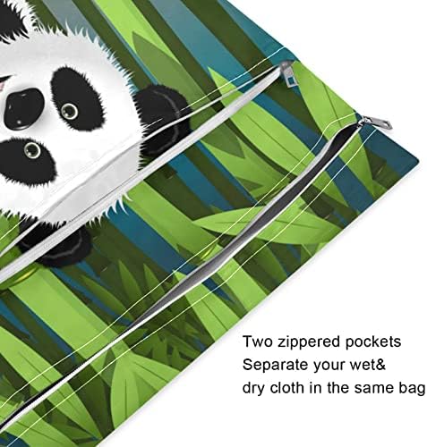 HUXINO Водоустойчива Чанта за влажни сушене, Сладка Панда, Бамбуковое Дърво, Детски Тъканни чанта за мокри Пелени, Органайзер,