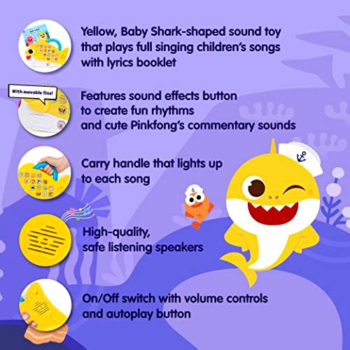 Звукова панел Baby Shark Melody Pad | Играчки Baby Shark, Книги Baby Shark | Образователни играчки | Интерактивни Детски играчки за деца на 1-3 години | Подаръци за момчета и Момичета