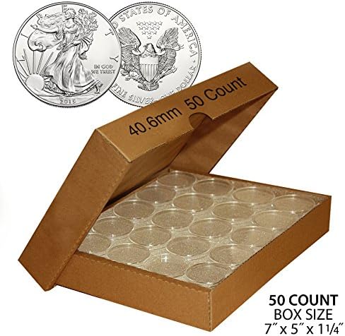 Merrick Mint 50 Права на засаждане, Запечатан Държач за монети H40, Притежателите на Капсули 40,6 ММ за ASE, 1 унция,