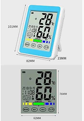 WODMB Дигитален Термометър-Влагомер, Сензорен екран, Точен Дигитален Дисплей, монтиран на стената Домакински Термометър за стая (Цвят: B)