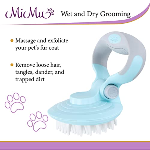 Четка-скрубер за къпане на кучета MiMu с интелигентна дръжка и с помощта на гребен -масажна четка за домашни любимци, гумена четка, за да се грижи за кучета и котки