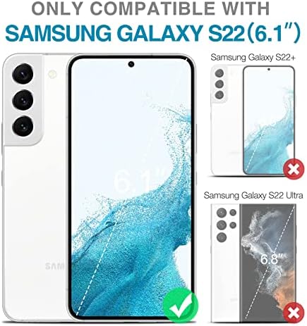 Калъф SURITCH за Samsung Galaxy S22, [Вградено защитно фолио за екрана] Пълна Защита на тялото, устойчив на удари Здрава Броня, Тънък Мек Силиконов Защитен калъф за Galaxy S22 6,1 инча