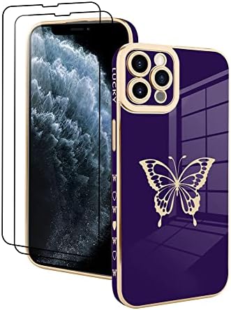 BITOBE Разработена за iPhone 11 Pro Max, дизайн своята практика-на пеперуда с 2 Защитни филм за екрана, за жени, Момичета,