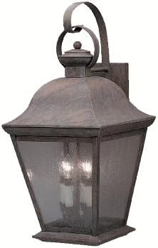 Външен стенен монтаж лампа Kichler Mount Vernon 27,75 4 Light с Прозрачни стъкла Olde Bronze®