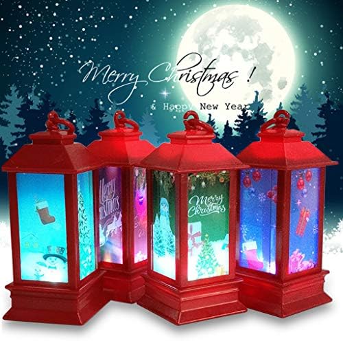Realdo Открит Коледен Фенер-Свещ с Led Подсветка, Декоративен Коледен Led Чай, Лампа, Маса за Домашни Висящи Фенери