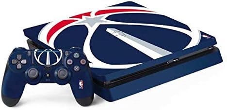Игри кожата Skinit Decal, Съвместим с PS4 Тънък Пакет - Официално Лицензиран Дизайн едър логото на НБА Washington
