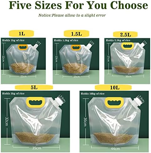5 БР., влагоустойчив, отговарят на високи запечатан пакет за зърна с капак, чанта-контейнер за съхранение на продукти , Прозрачни