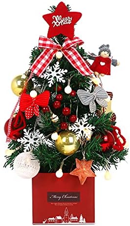 Настолна Коледно дърво, 19,7-инчов Изкуствена Мини-Декоративна Коледна Елха, Перфектна Коледна украса за масата, нощни