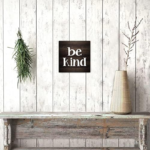 Селска Къща с Дървена Табела с Надпис Be Kind Вдъхновяваща Дървени Стенни Табели Селски Дървен Добре дошли Знак