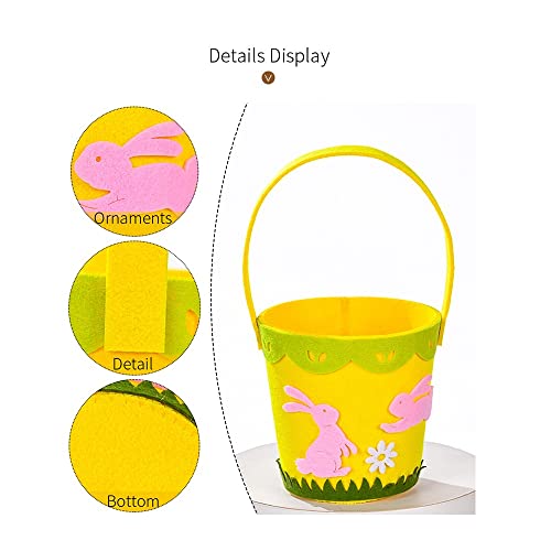 Великден кошница, Великденско Кръгло Джобно Нетъкан Кофа за Лов на Великденски яйца, Великденски декорации (Великден кръгла